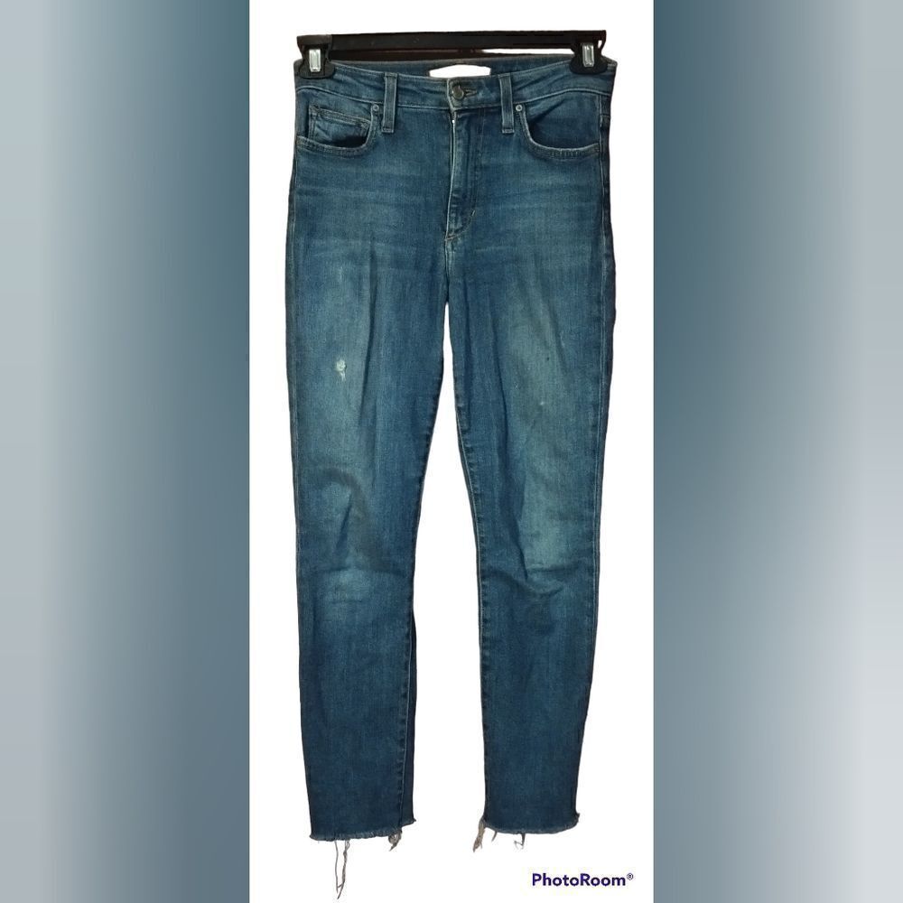 Joe's The Charlie Distressed Skinny Jeans Sz 26 High Rise  Ankle Raw Hem Denim
